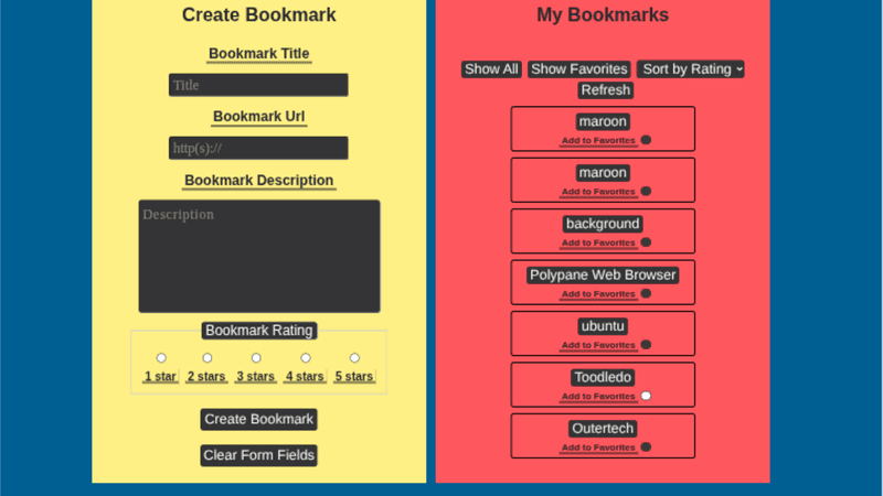 Bookmarked main screenshot showing the application interface